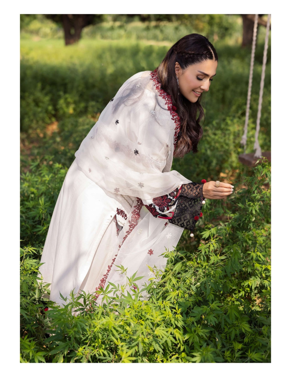 SIMRANS Heer premium 3 piece mummy & me Ledies Cream medium Eid outfit 1029