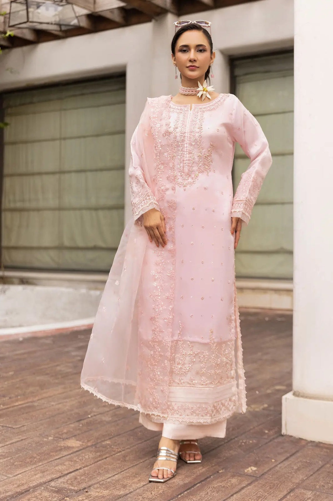 SIMRANS Mehrunisa premium 3 piece mummy & me Ladies pink outfit BK16