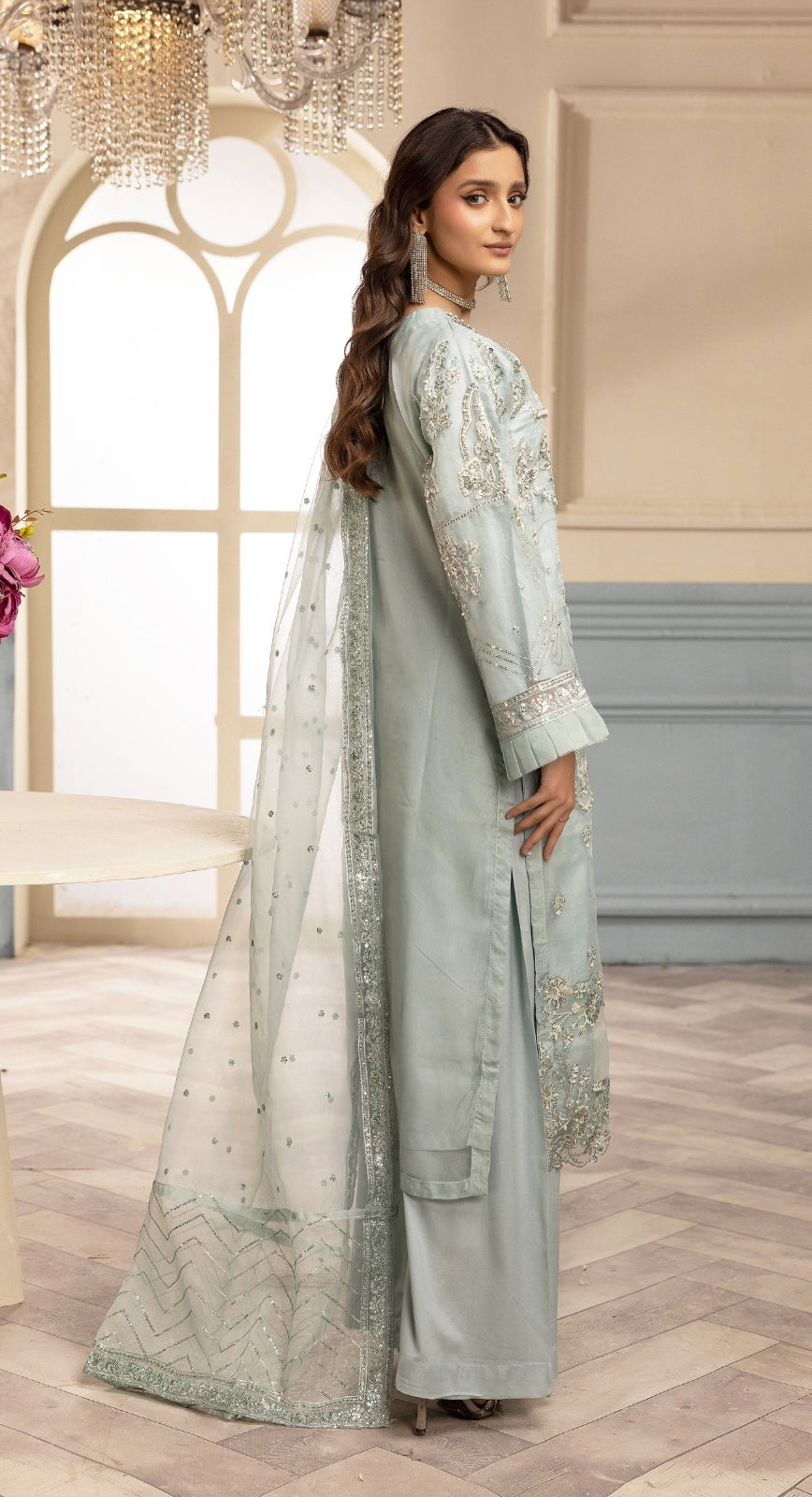 Lamhey Eid collection embroidered 3 piece suit CK02