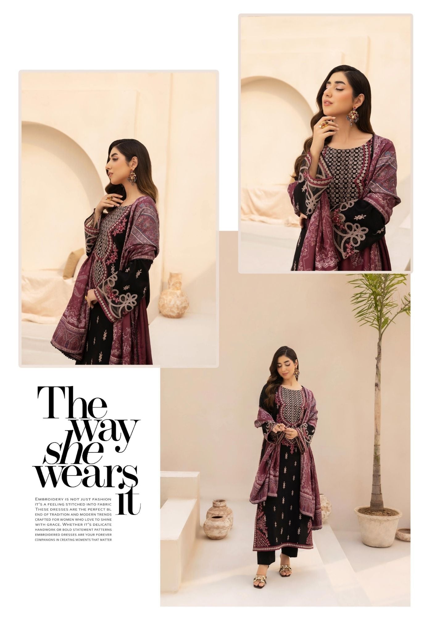 EMBER DHANAK EMBROIDERED 3PC READYMADE 202502