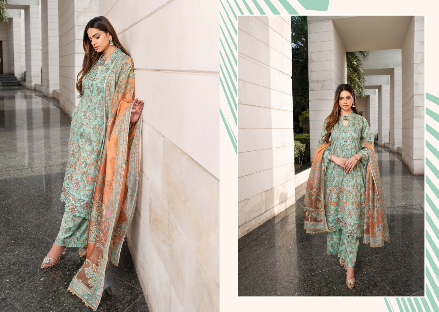 MUNIRA | EMBROIDERED LINEN READYMADE MU10