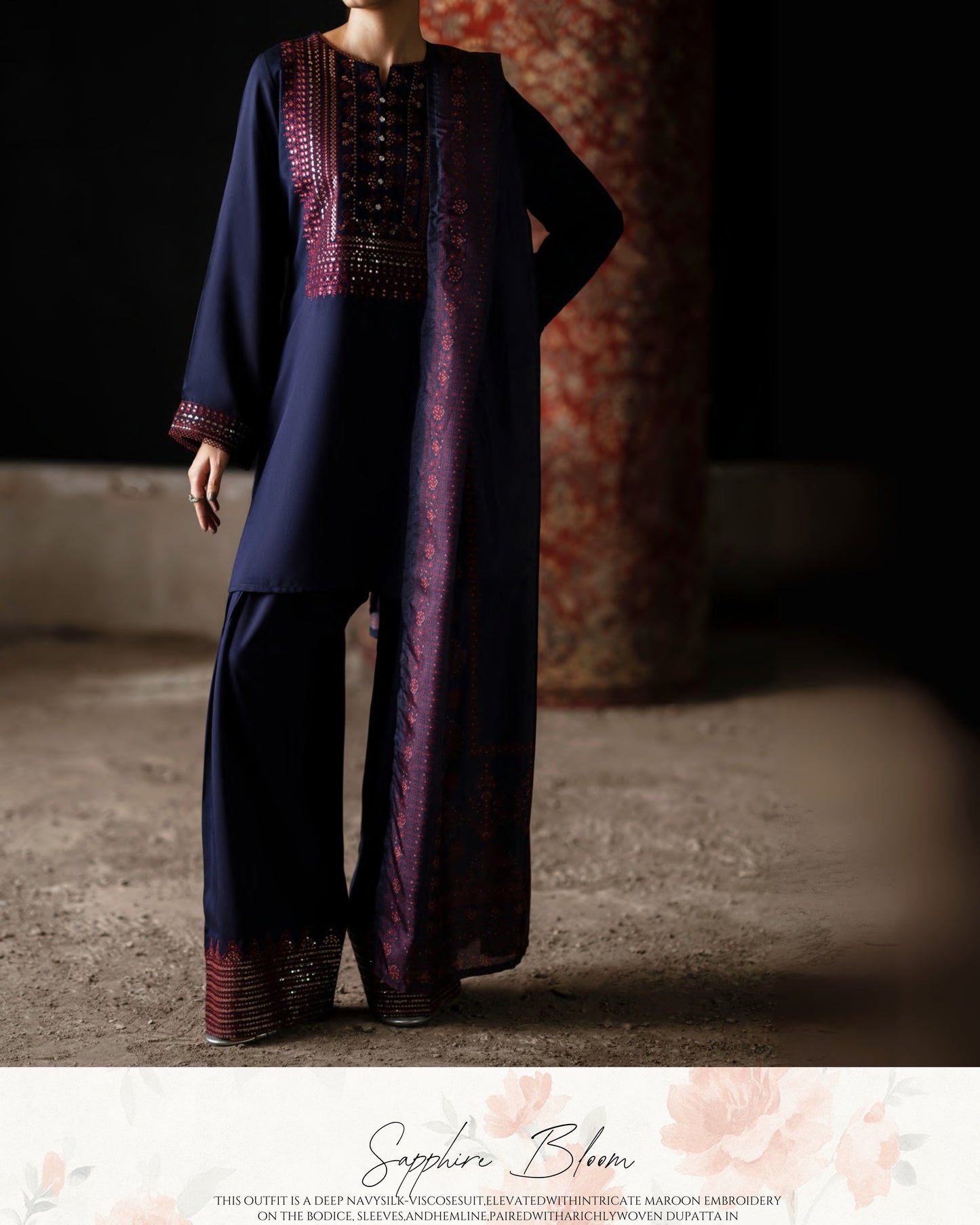 CASUALLITE SHAM PREMIUM VISCOSE LUXURY EMBROIDERED 3PC READYMADE CSP203