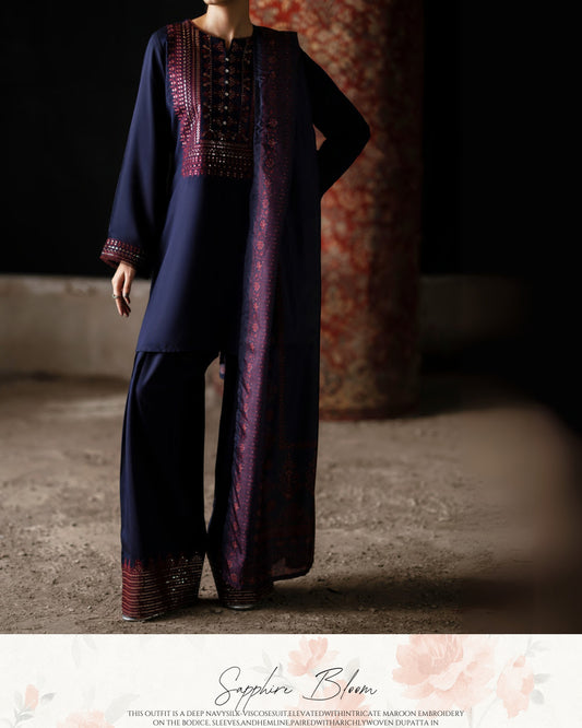 CASUALLITE SHAM PREMIUM VISCOSE LUXURY EMBROIDERED 3PC READYMADE CSP203