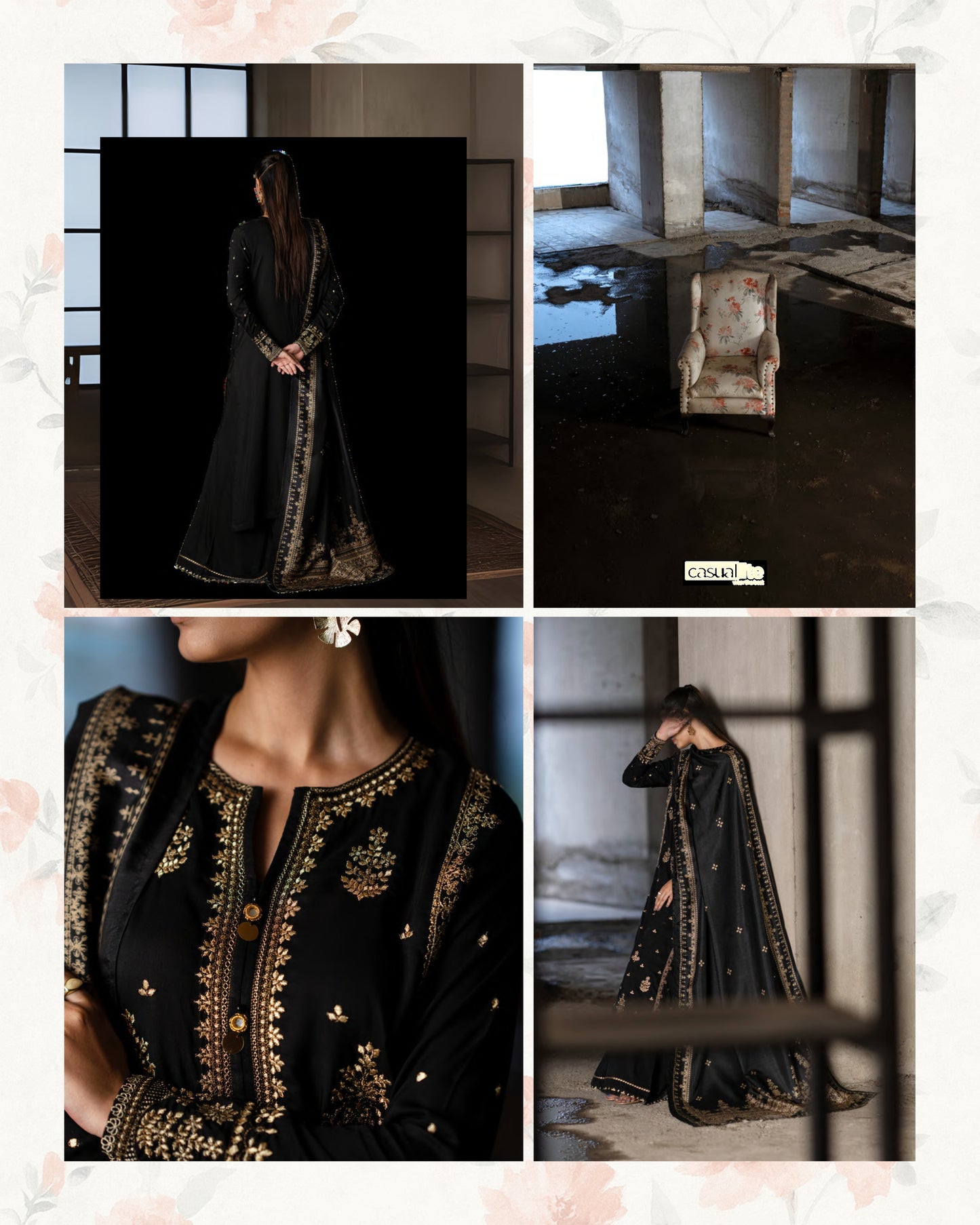 CASUALLITE SHAM PREMIUM VISCOSE LUXURY EMBROIDERED 3PC READYMADE CSP205