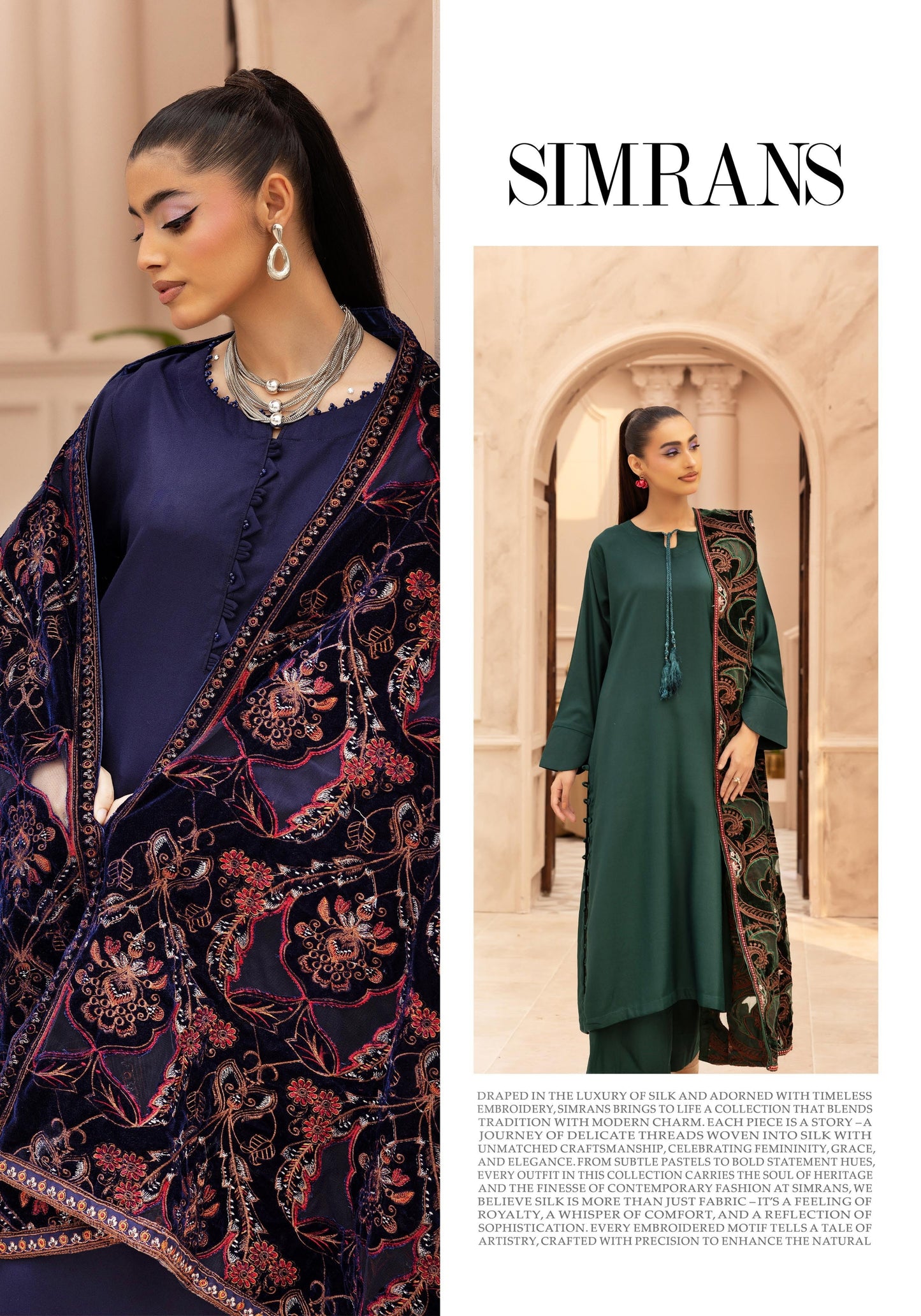 Hanna Dhanak 3PC Embroidered Readymade Suit with Velvet Shawl SHD24