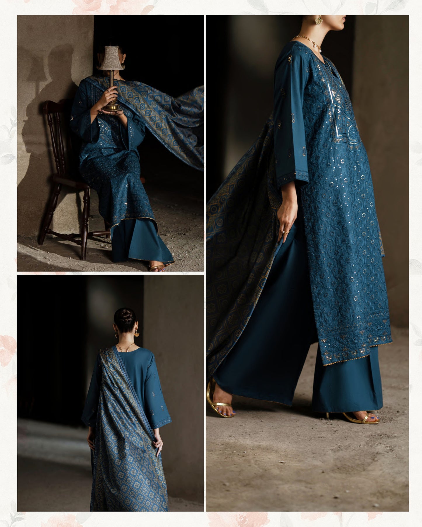 CASUALLITE SHAM PREMIUM VISCOSE LUXURY EMBROIDERED 3PC READYMADE CSP207