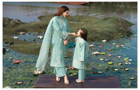 Lotus Era Aqua – Premium Festive Suit by Mehak