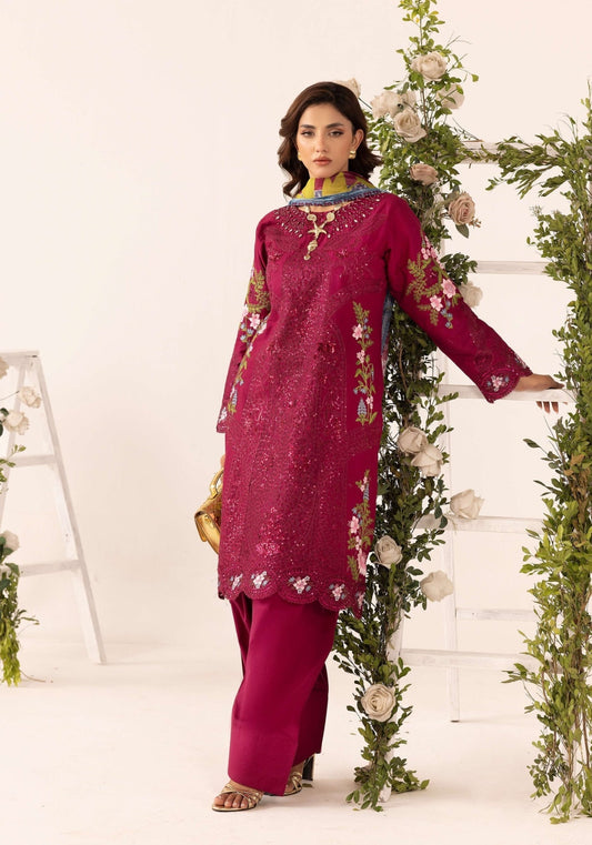 SIMRANS GRASE MARIA B FARSHI SHALWAR EMBROIDERED 3PC READYMADE BK10