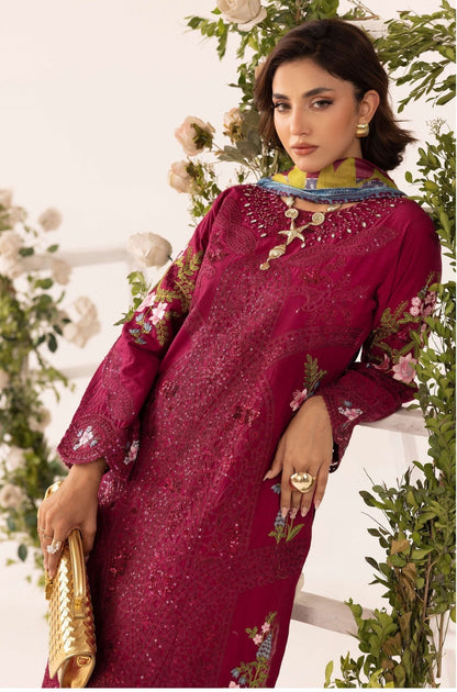 SIMRANS GRASE MARIA B FARSHI SHALWAR EMBROIDERED 3PC READYMADE BK10