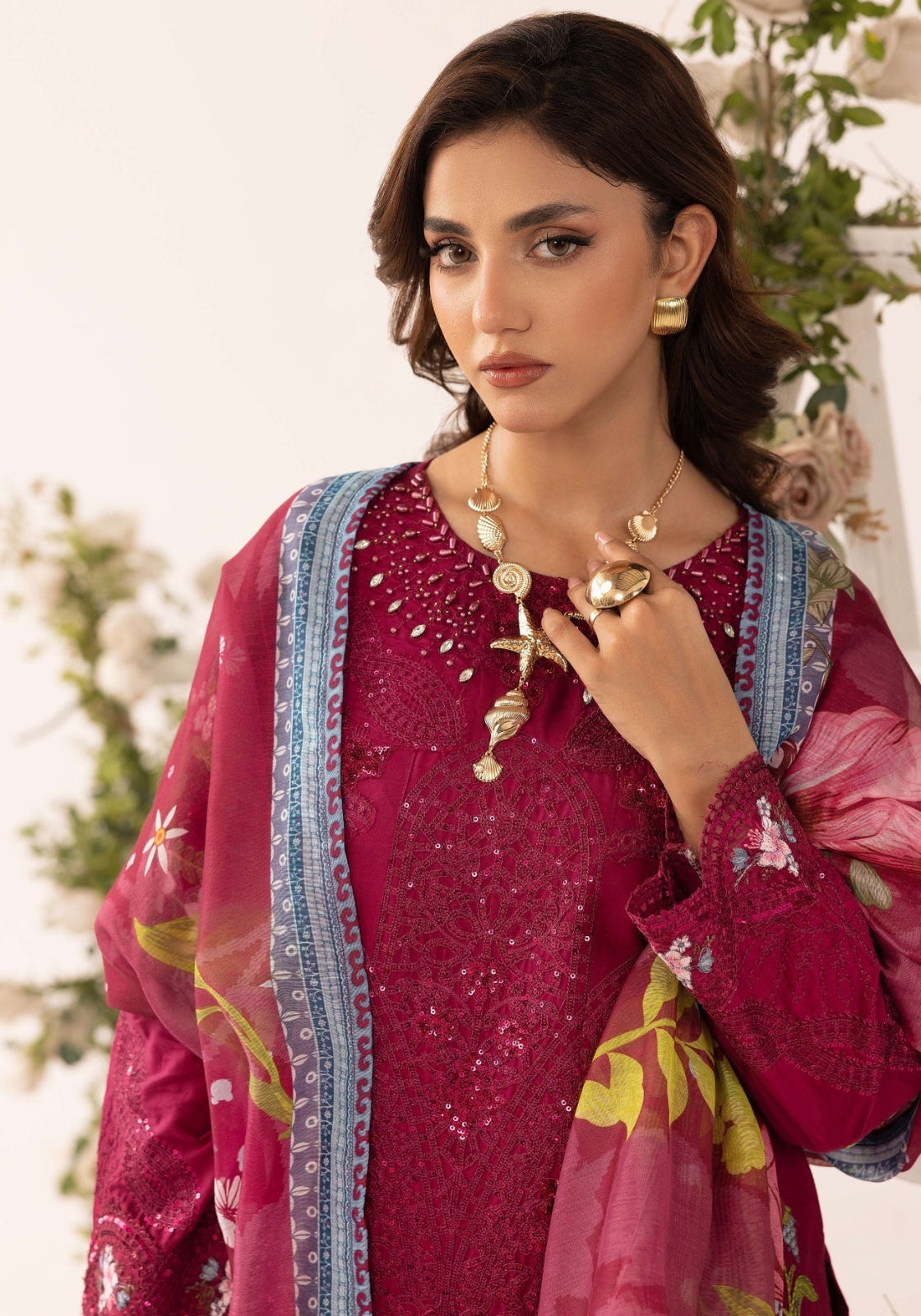 SIMRANS GRASE MARIA B FARSHI SHALWAR EMBROIDERED 3PC READYMADE BK10