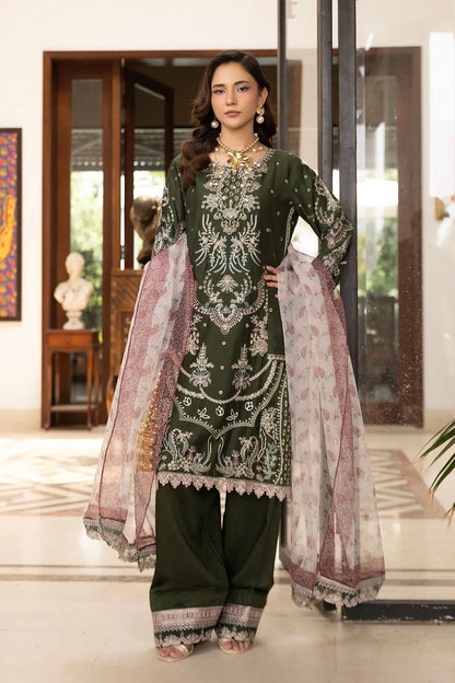 Simrans premium 3 piece farshi shalwar embroidered collection BK 01