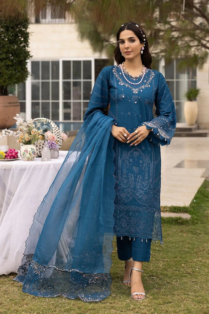 SIMRANS IVANA LUXE CHIKANKARI EID COLLECTION 3 PIECE READYMADE BK12