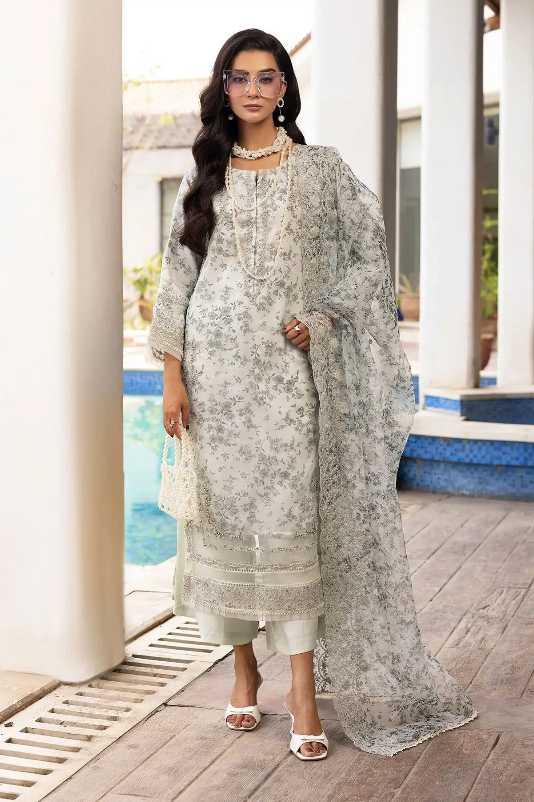SIMRANS Mehrunisa premium 3 piece mummy & me Ladies mint outfitBK 14