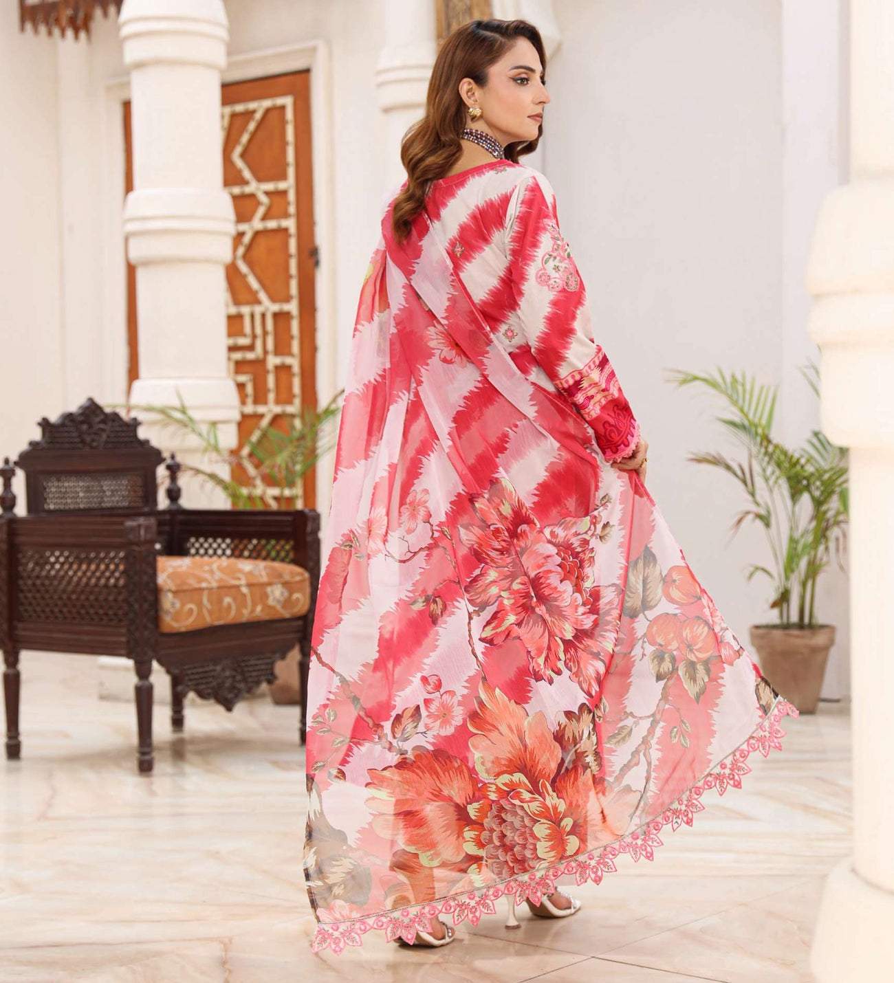 SIMRANS Mehrunisa premium 3 piece mummy & me Ladies red outfit BK17