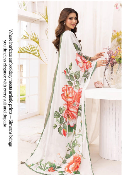 Simrans premium 3 piece farshi shalwar embroidered collection BK 03