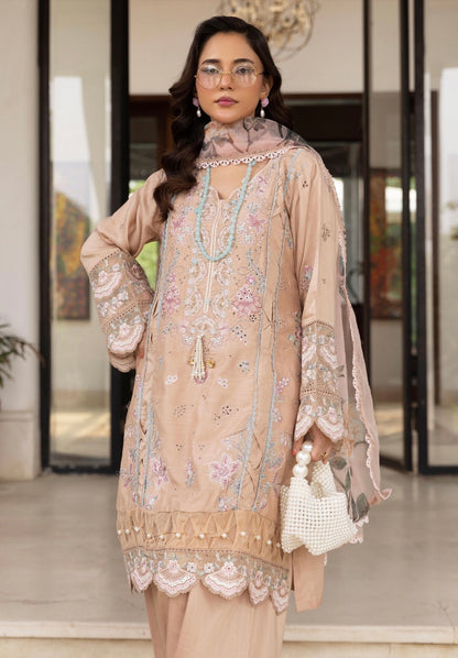 Simrans premium 3 piece farshi shalwar embroidered collection BK 05