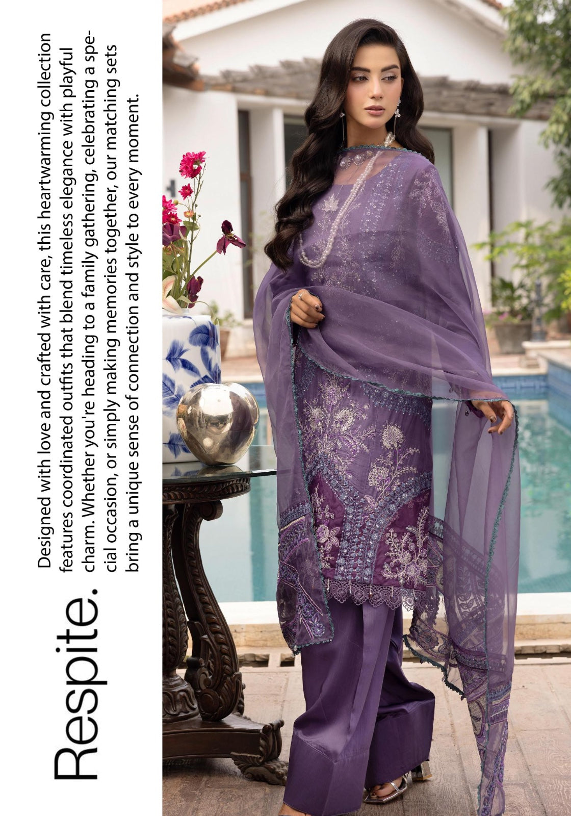 SIMRANS Khaas premium 3 piece mummy & me Ledies purple Eid outfit BK09