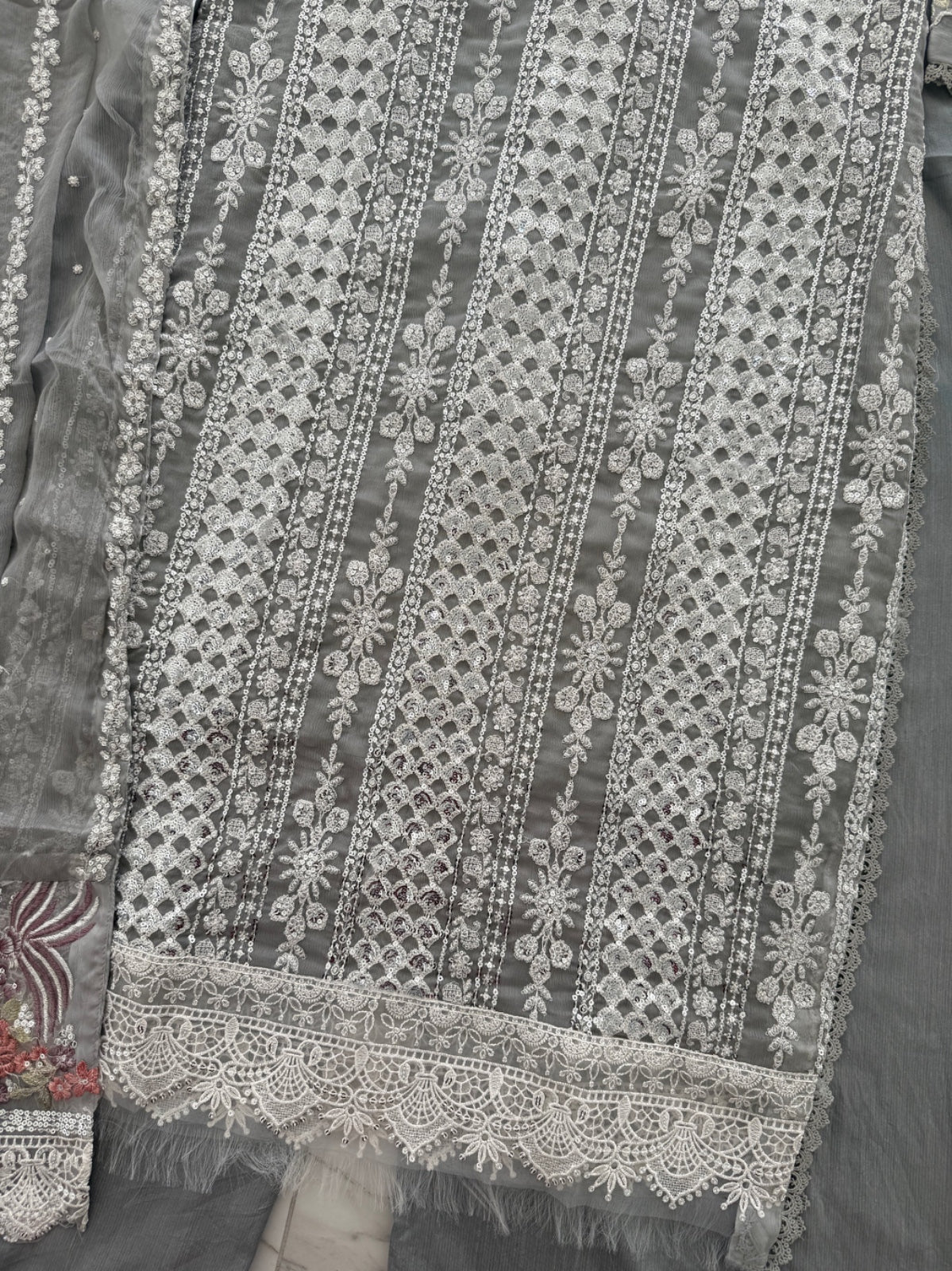 Elegant Embroidered Pakistani Suit | Palazzo Bottom & Elegant Floral Dupatta CK12