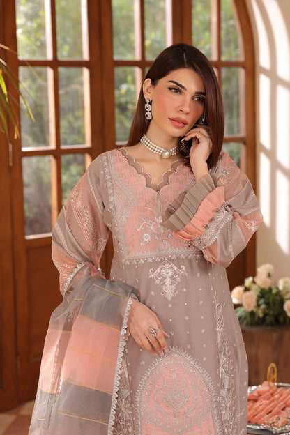 Lamhey Eid collection embroidered 3 piece suit CK01