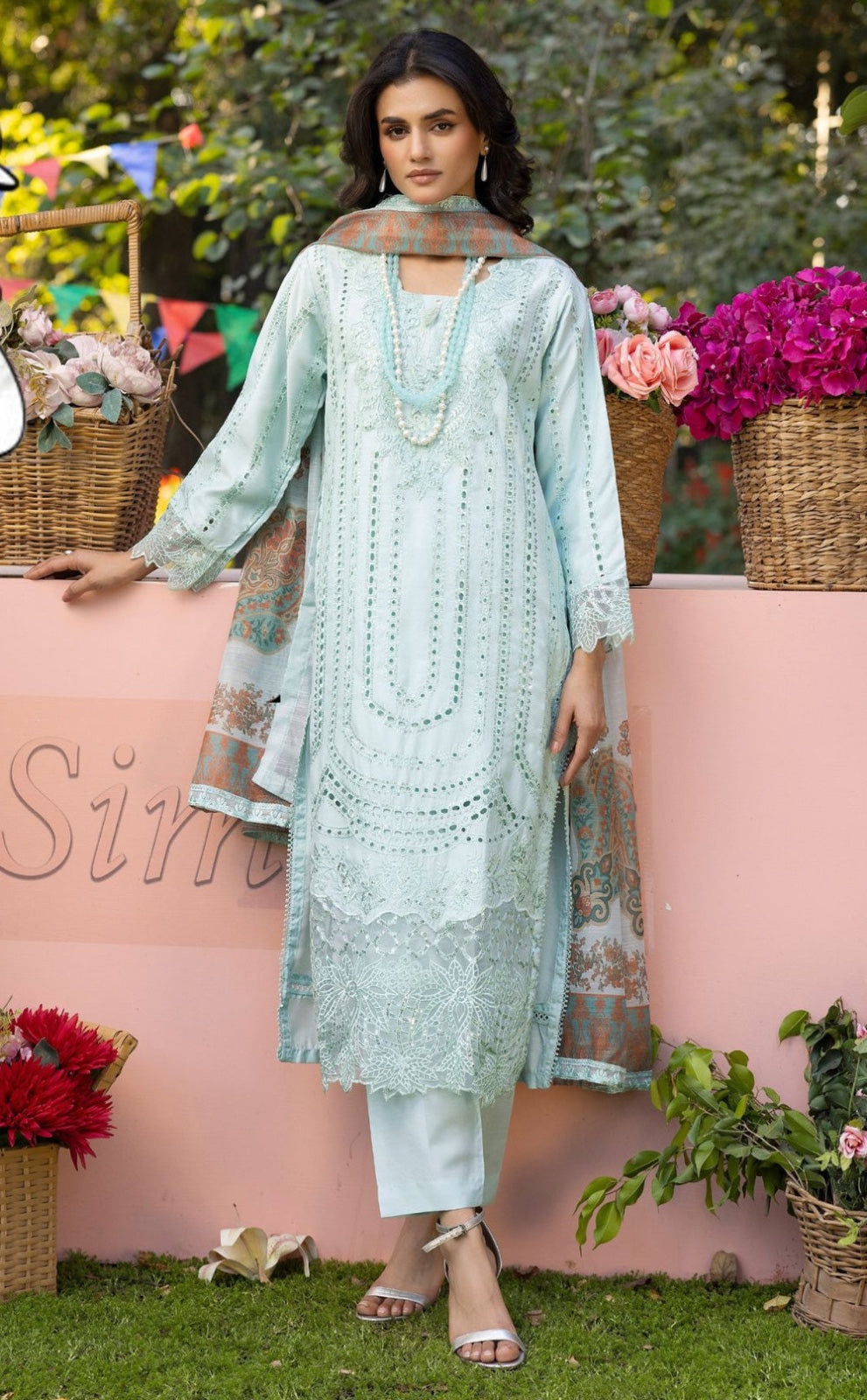 SIMRANS ‘ELLA’ | EMBROIDERED VISCOSE READYMADE |Ck08