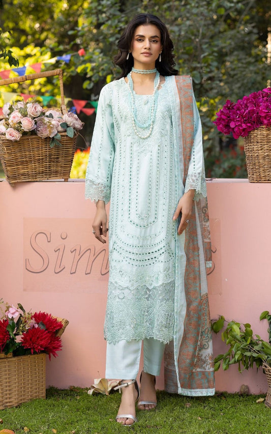 SIMRANS ‘ELLA’ | EMBROIDERED VISCOSE READYMADE |Ck08