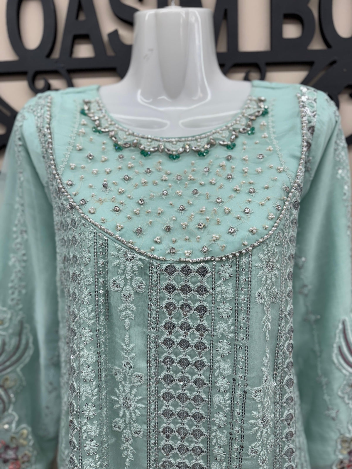 Elegant Embroidered Pakistani Suit | Palazzo Bottom & Elegant Floral Dupatta CK11