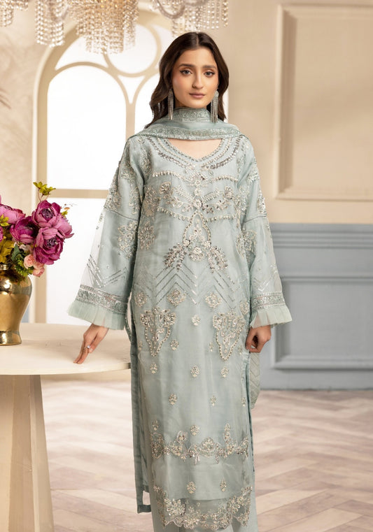 Lamhey Eid collection embroidered 3 piece suit CK02