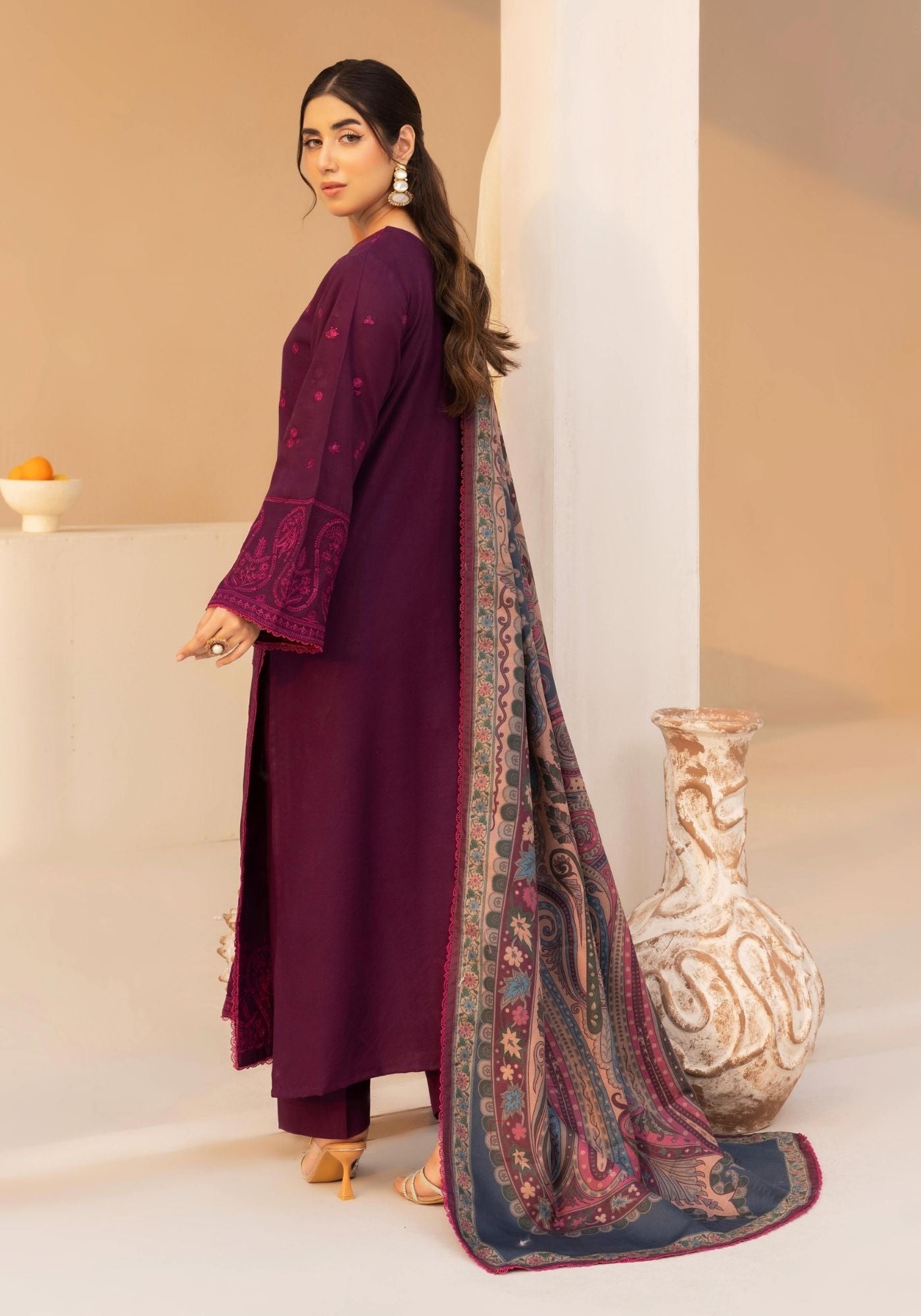 EMBER DHANAK EMBROIDERED 3PC READYMADE 202501