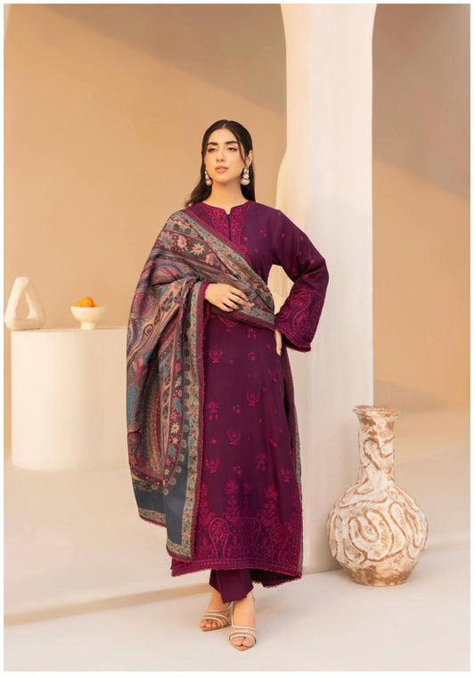 EMBER DHANAK EMBROIDERED 3PC READYMADE 202501