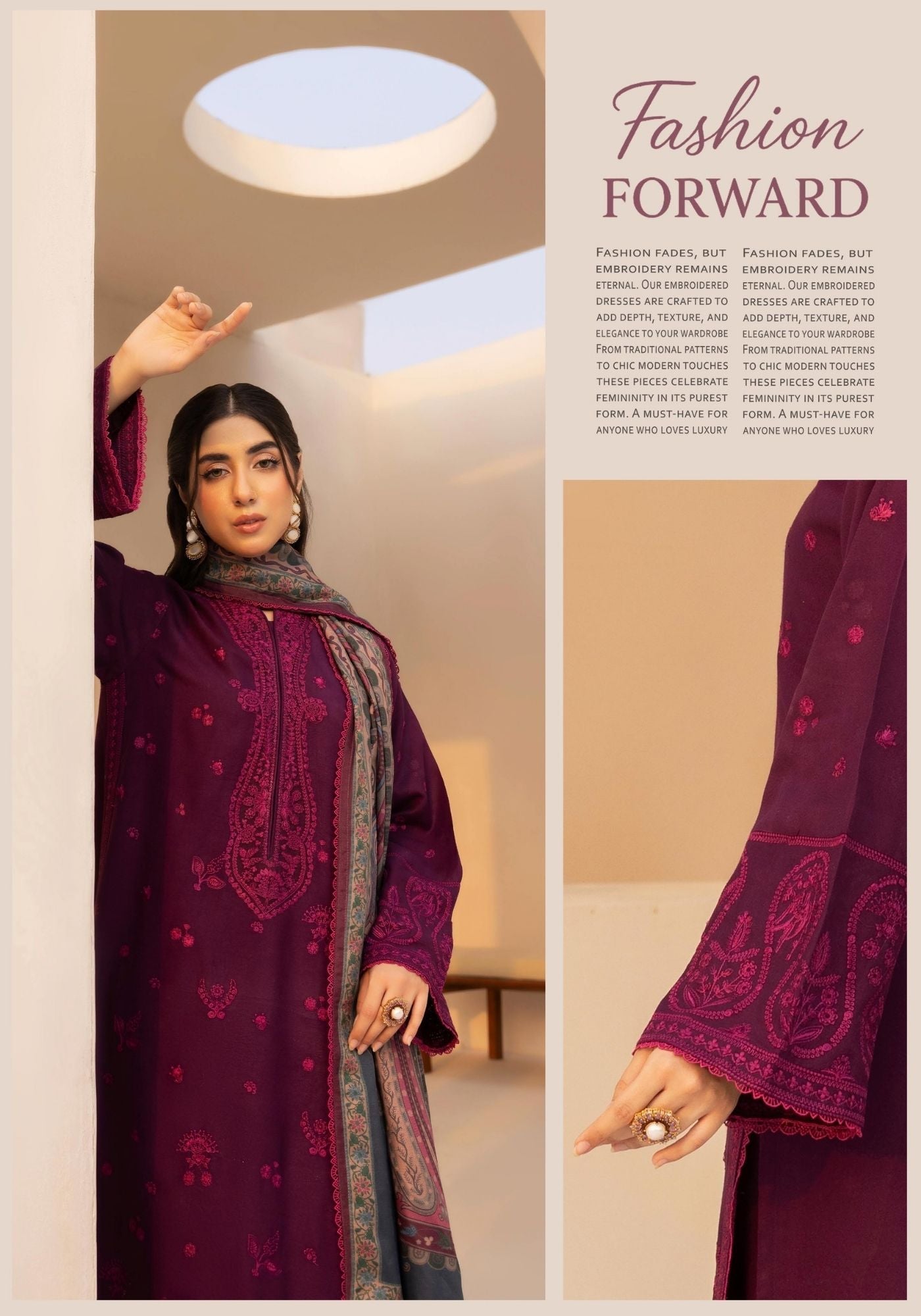 EMBER DHANAK EMBROIDERED 3PC READYMADE 202501