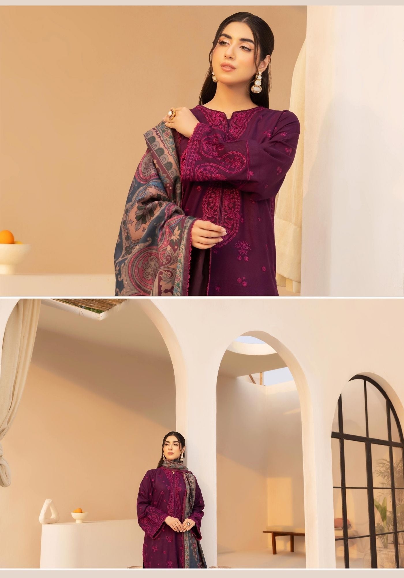 EMBER DHANAK EMBROIDERED 3PC READYMADE 202501