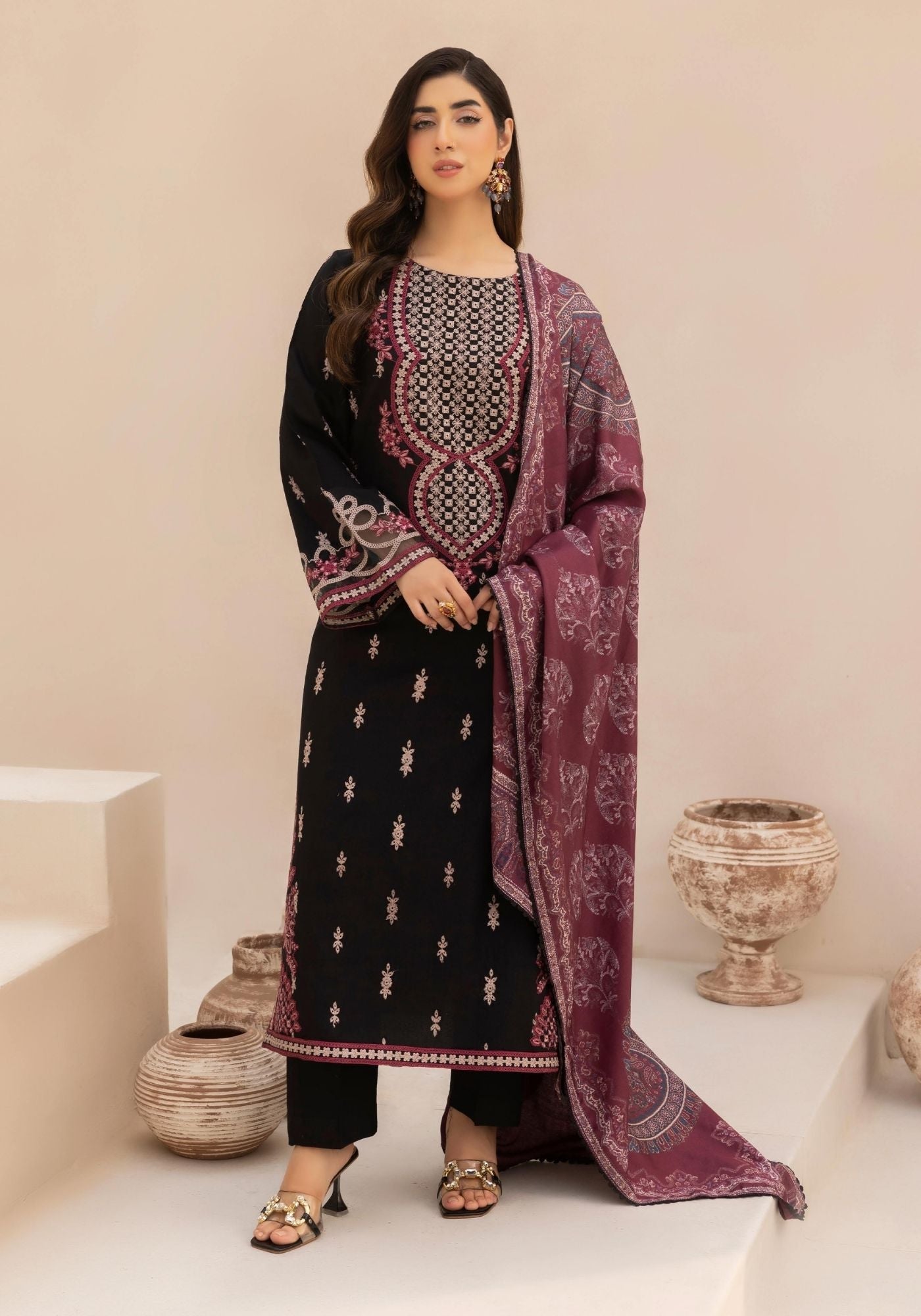 EMBER DHANAK EMBROIDERED 3PC READYMADE 202502