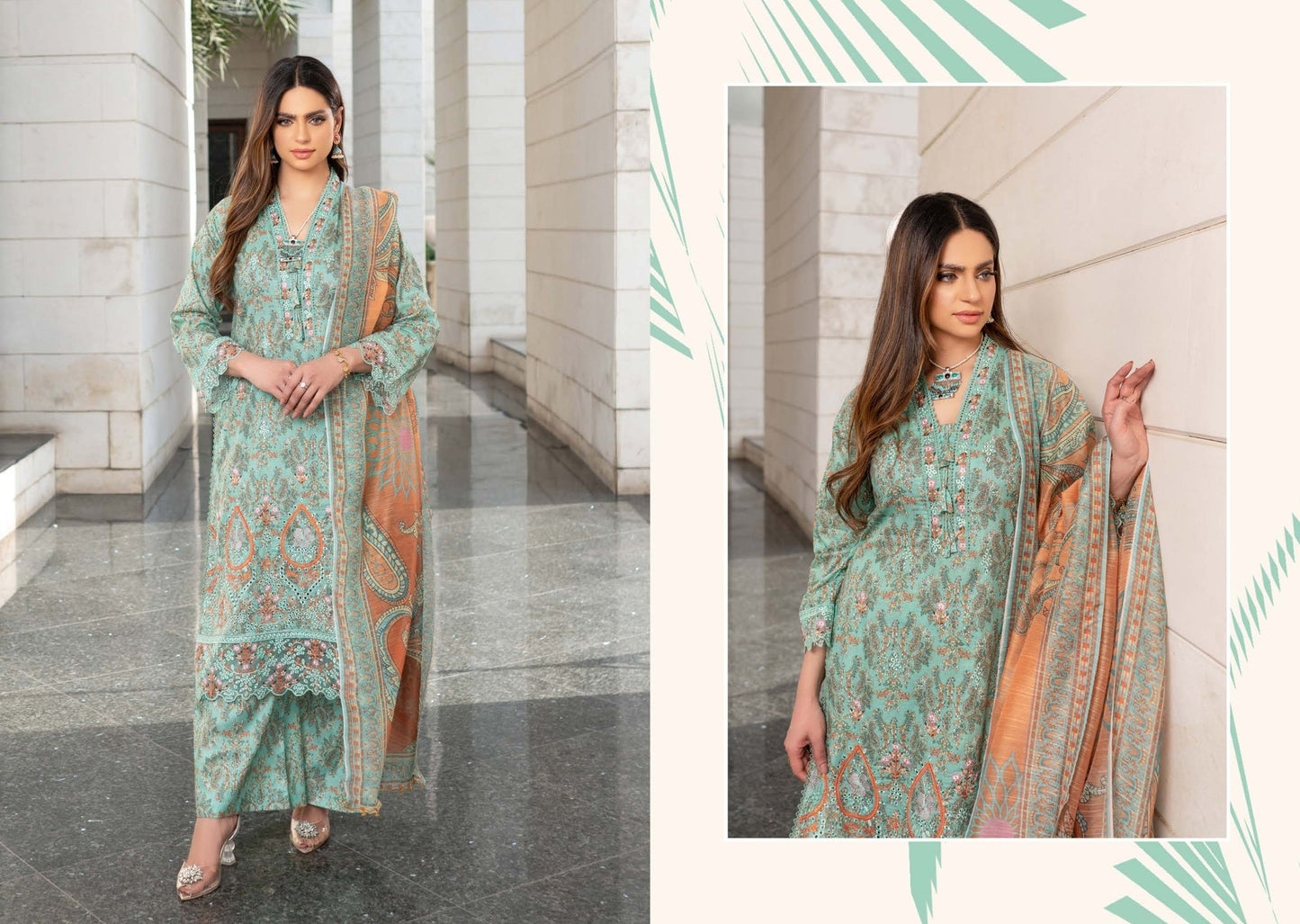 MUNIRA | EMBROIDERED LINEN READYMADE MU10