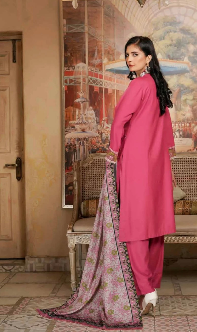 MUNIRA | EMBROIDERED DHANAK WOOL SHAWL READYMADE | MU15