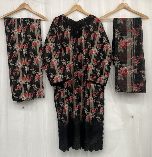 Saara Embroidered 3-Piece Readymade SuitSN06