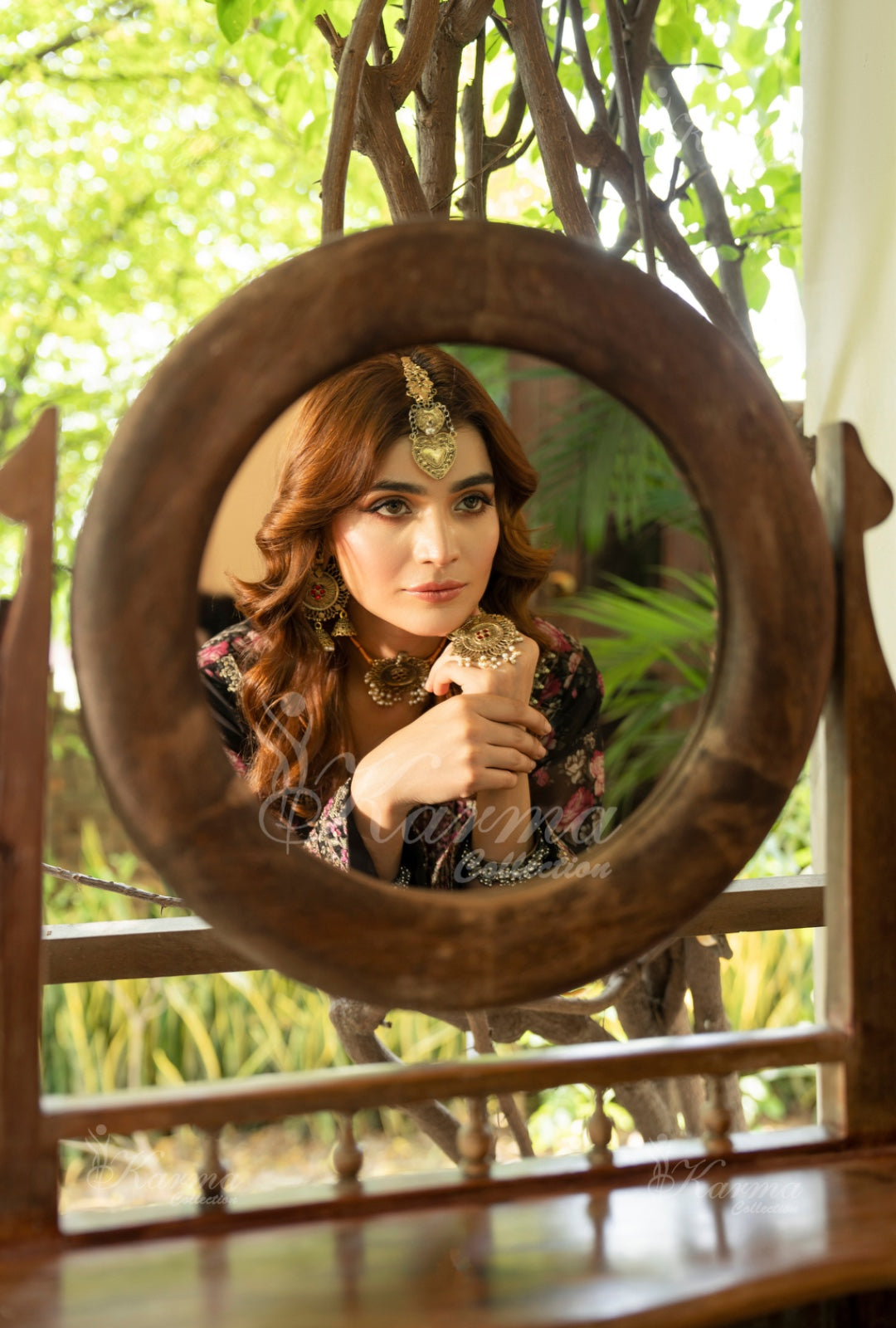 Karma Embroidered Chiffon Shirt with Matte Thread Work KNC 05