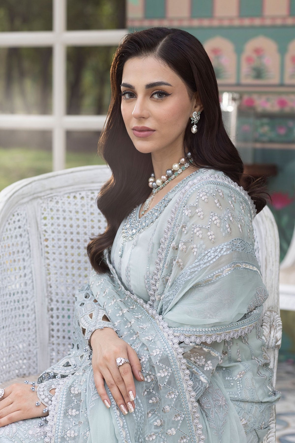 SIMRANS  Chiffon luxury collection  3 piece suit minty01
