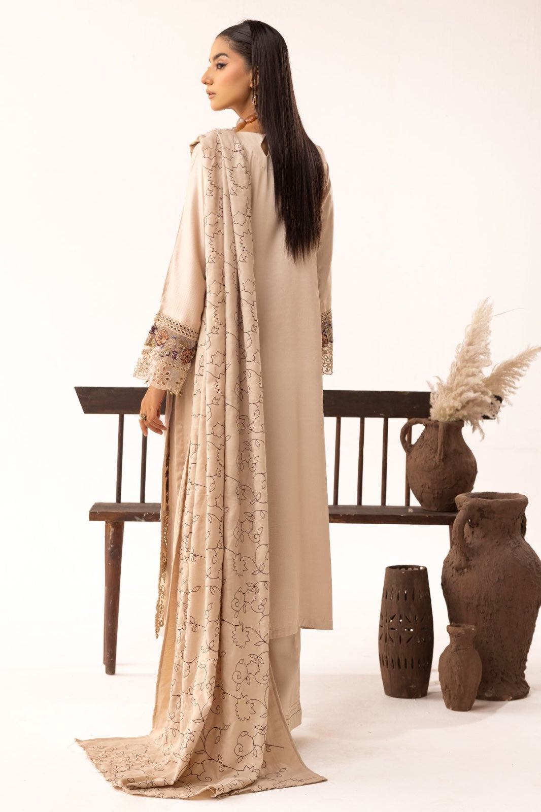 Ivy kari dhanak collection 3 piece embroidered suit SV21