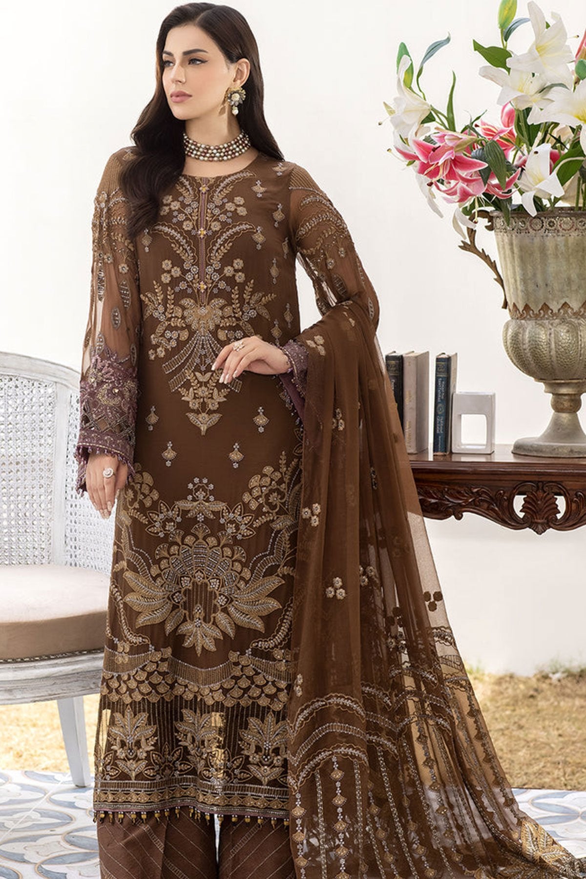Simrans luxury collection walnut 3 piece suit walnut 02