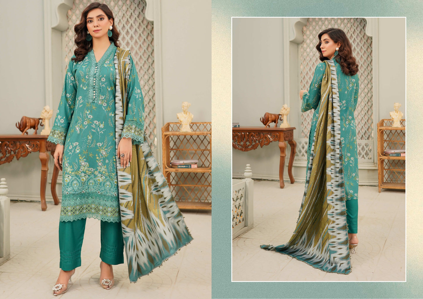 MUNIRA EMBROIDERED 3PC READYMADE NAZ05