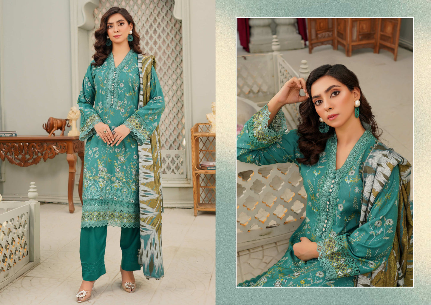 MUNIRA EMBROIDERED 3PC READYMADE NAZ05