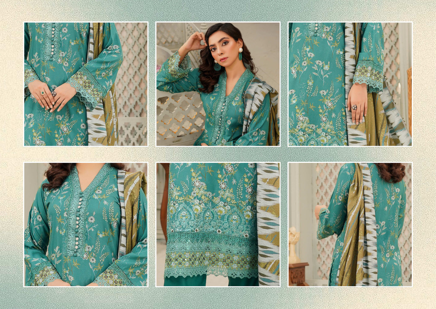 MUNIRA EMBROIDERED 3PC READYMADE NAZ05