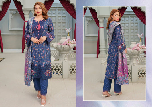 MUNIRA EMBROIDERED 3PC READYMADE NAZ01