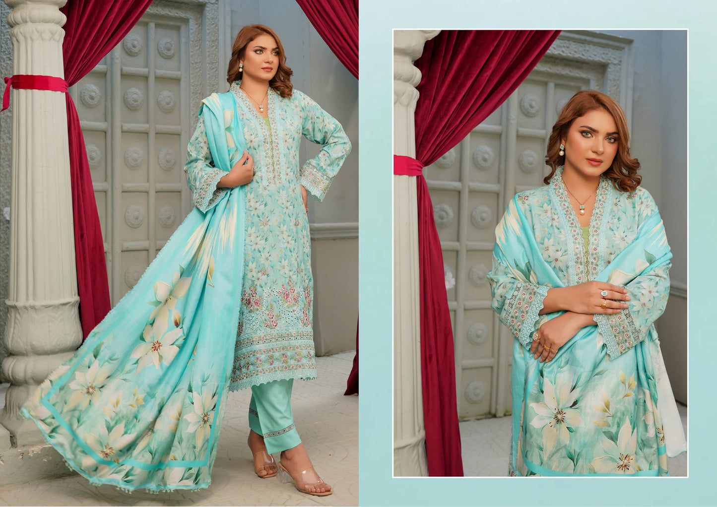 MUNIRA EMBROIDERED 3PC READYMADE NAZ07