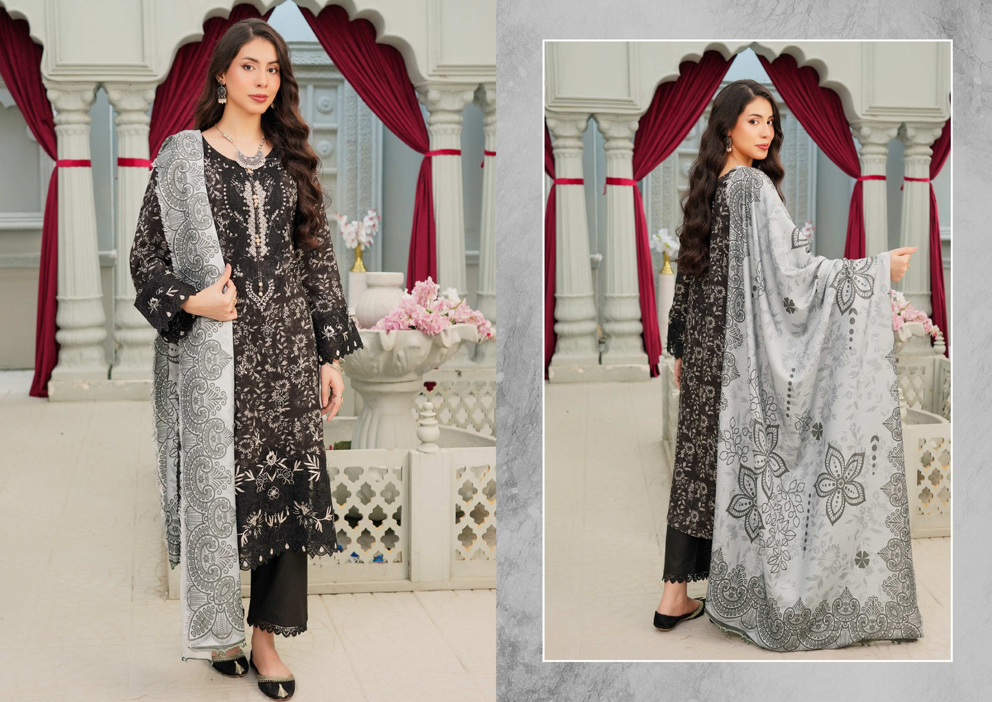 MUNIRA EMBROIDERED 3PC READYMADE NAZ02